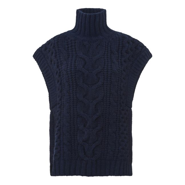 Valestiane Sleeveless Sweater | Navy