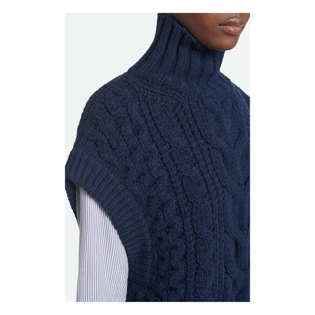 Valestiane Sleeveless Sweater | Navy blue