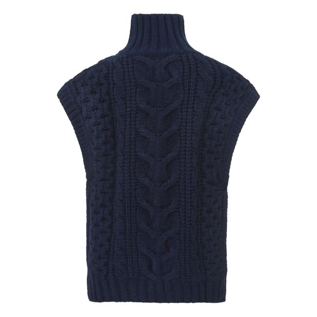 Valestiane Sleeveless Sweater | Blu marino