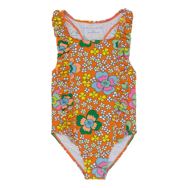 Maillot de Bain 1 Pièce 70's Floral | Abricot