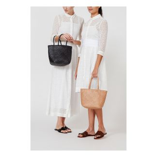 Black Grace small woven-leather basket bag, Dragon Diffusion