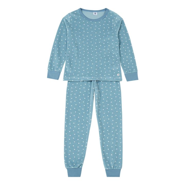 Pyjama Bio-Samt Clifa | Graublau- Produktbild Nr. 0