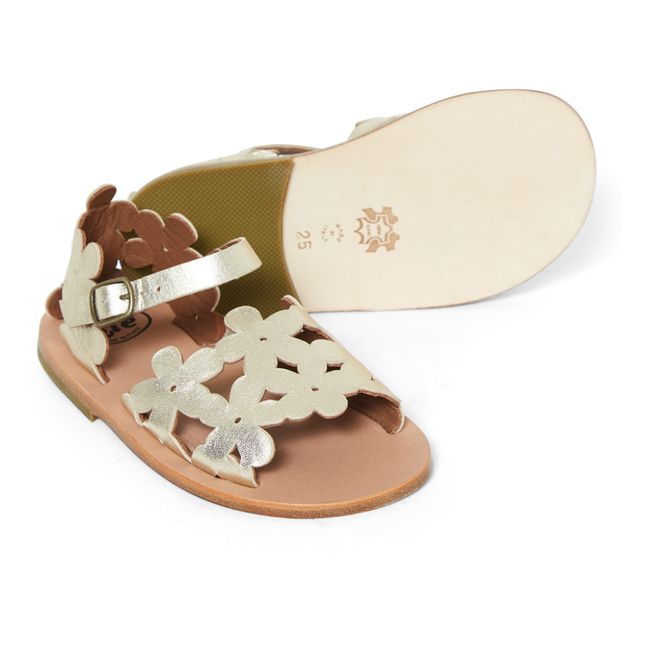 Sandalias de flores | Dorado