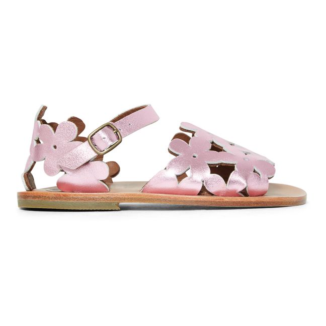Sandales Ajourées Fleurs | Pink