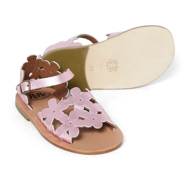 Sandales Ajourées Fleurs | Pink