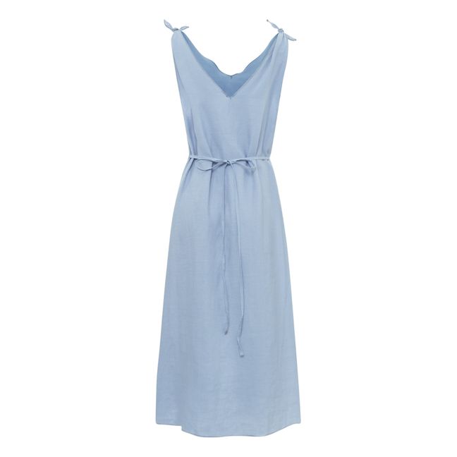 The Knot Linen Dress | Blue