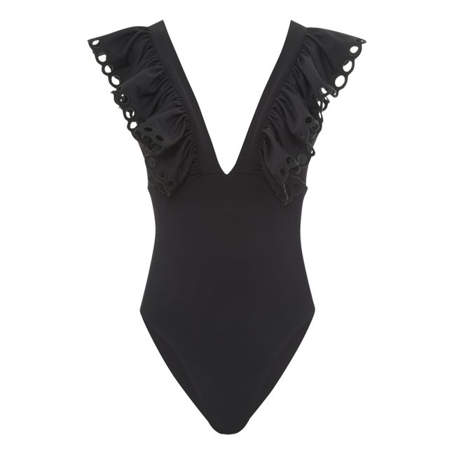 Solid One Piece Swimsuit | Negro