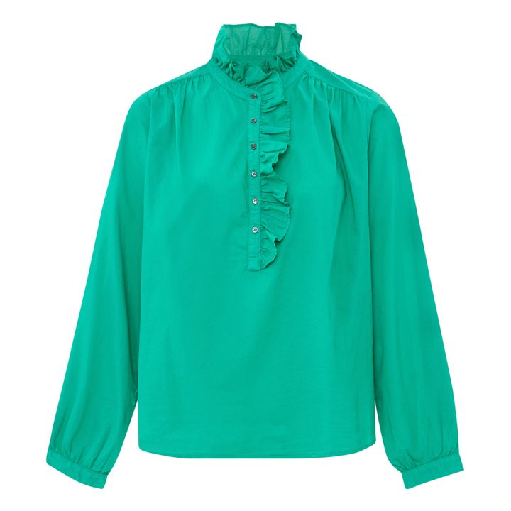 Bluse Caspian aus Baumwollpopeline | Grün- Produktbild Nr. 0