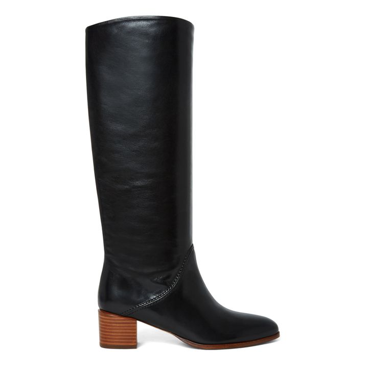 45 MM Leather Boots | Black- Product image n°0