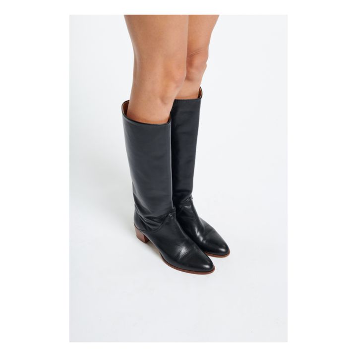 45 MM Leather Boots | Black- Product image n°2