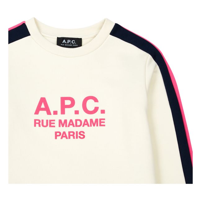Sweatshirt Jani Bio-Baumwolle naturweiß | Rosa