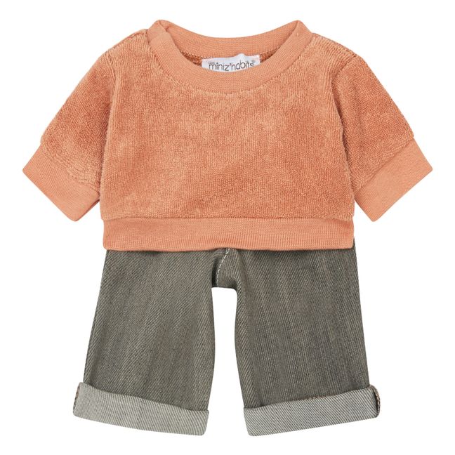 Boyfriend Jeans and Terry Cloth Sweatshirt for Gordis Dolls | Blanc/Écru