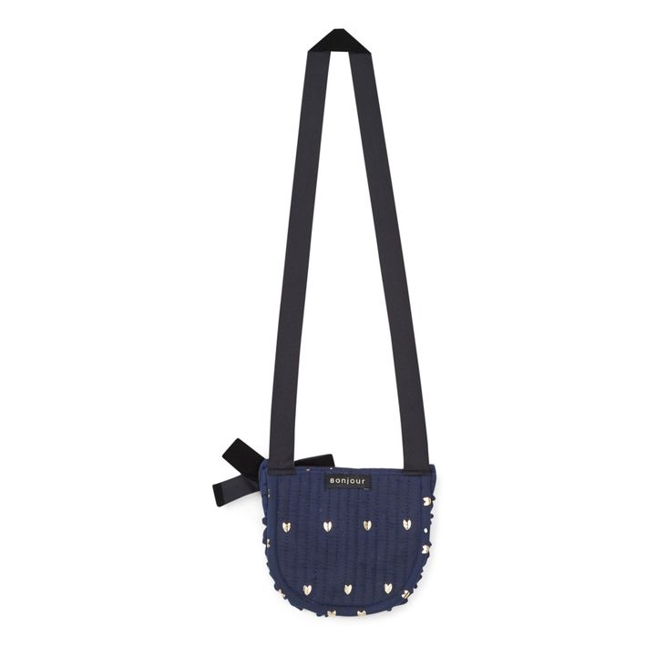 Quilted Hearts Bag | Navy blue- Product image n°2