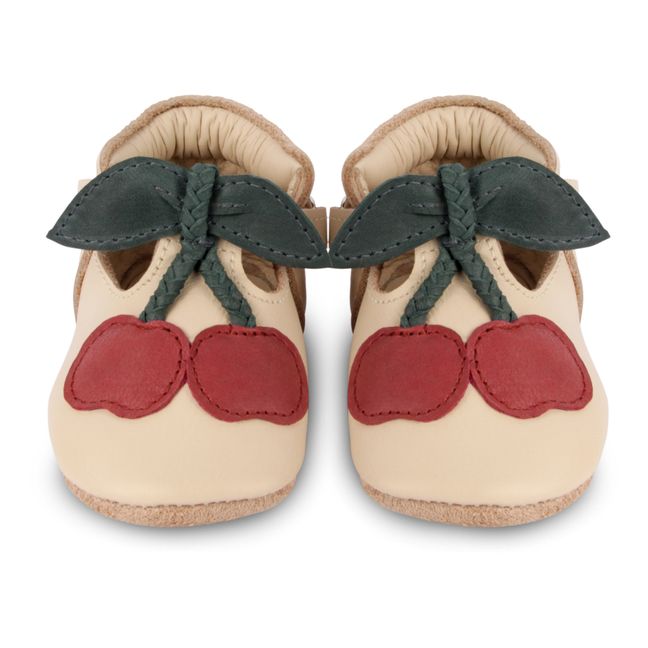 Nanoe Cherry Leather Slippers | Cremefarben