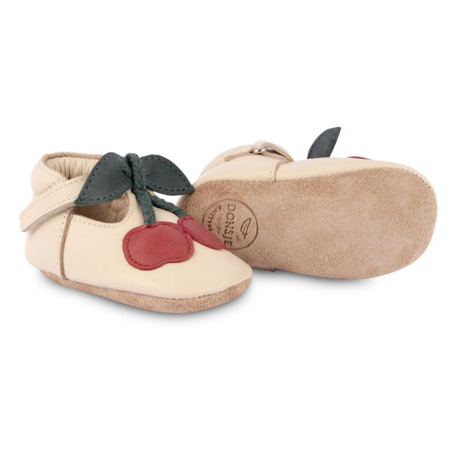 Nanoe Cherry Leather Slippers | Cream