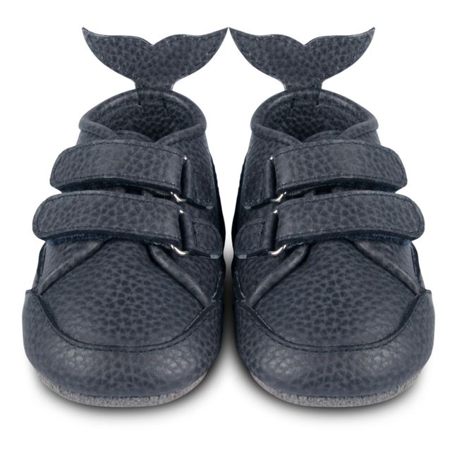 Levin Leather Velcro Sneakers | Azul Marino