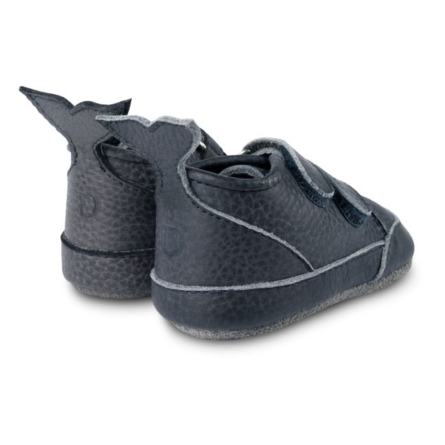 Levin Leather Velcro Sneakers | Blu marino