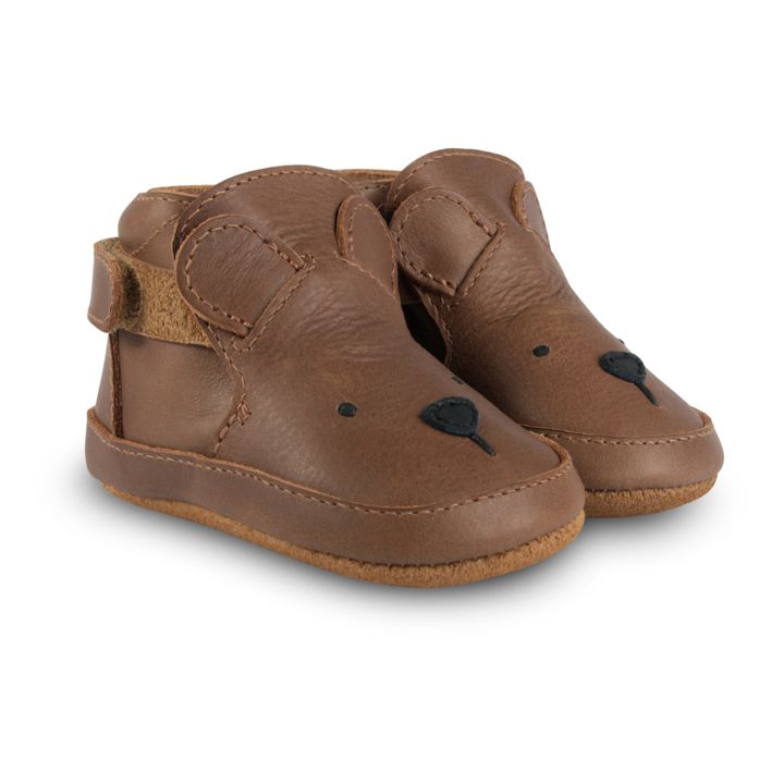 Morris Bear Leather Slippers | Cognac- Product image n°0
