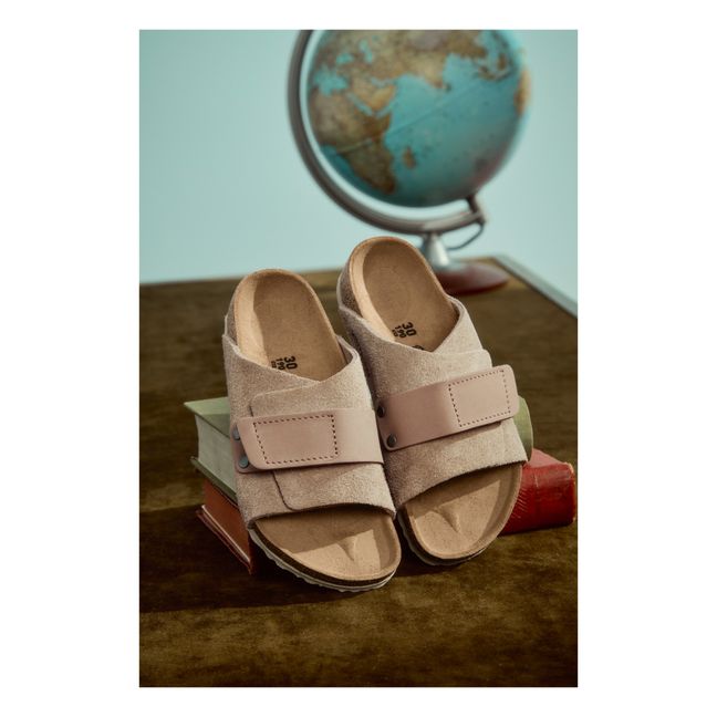 Kyoto Velcro Suede Mules | Maulwurfsfarben