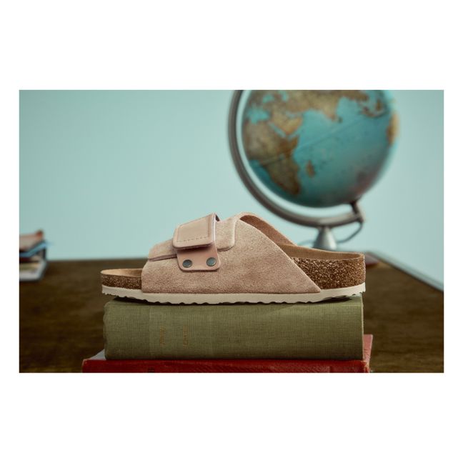 Kyoto Velcro Suede Mules | Taupe brown