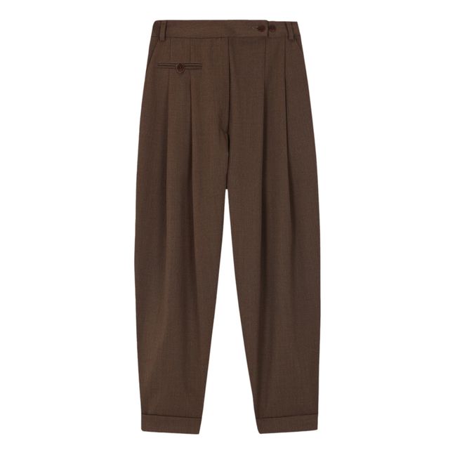 Pantalón de lana Carotte | Castaño
