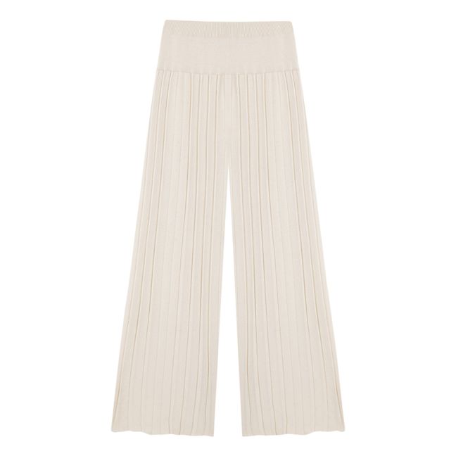 Pantaloni plissettati in cotone e cashmere | Naturale