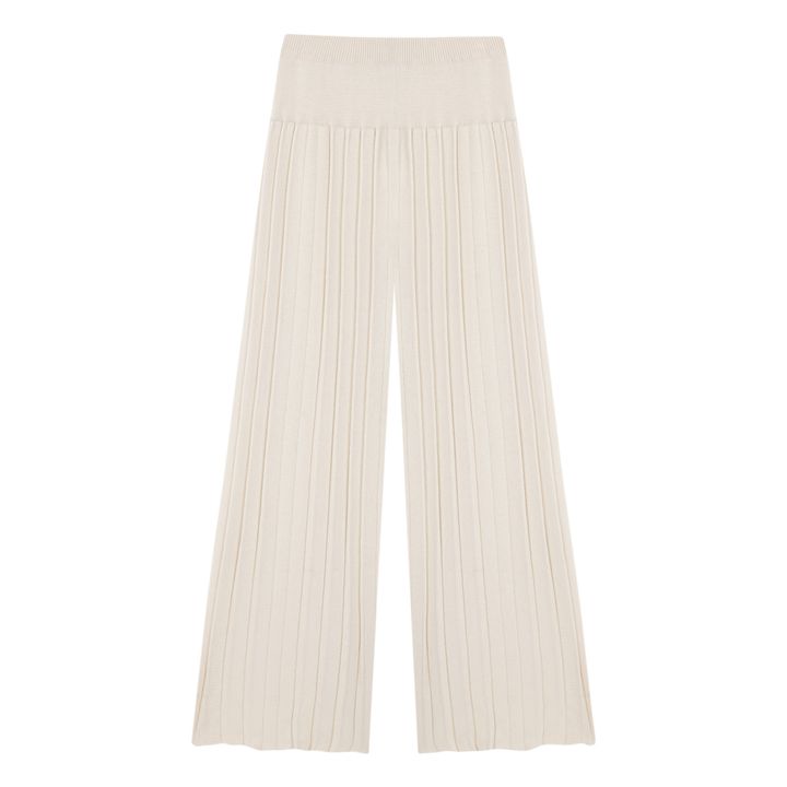 Pantaloni plissettati in cotone e cashmere | Naturale- Immagine del prodotto n°3
