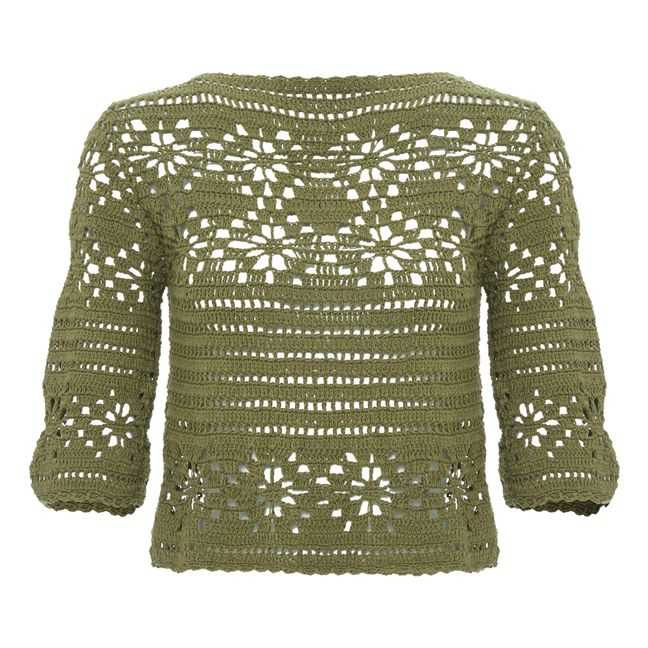 Edith Crochet Top | Verde