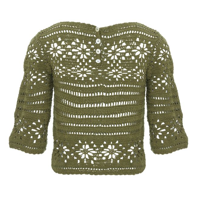 Edith Crochet Top | Green