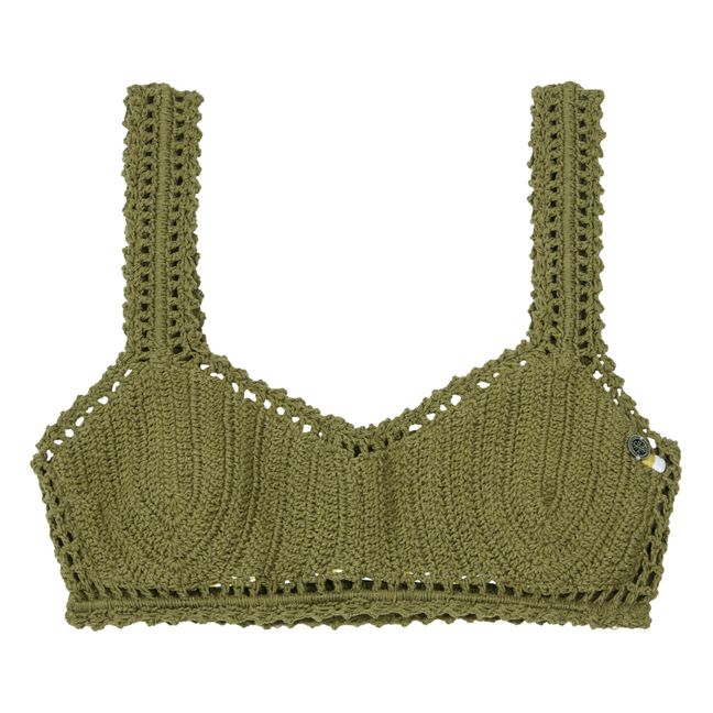Essential Crochet Crop Bikini Top | Verde