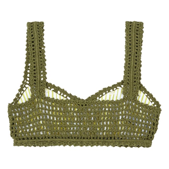 Essential Crochet Crop Bikini Top | Verde