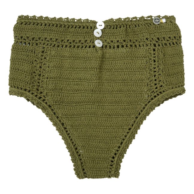 Essential High-Waisted Crochet Bikini Bottoms | Verde