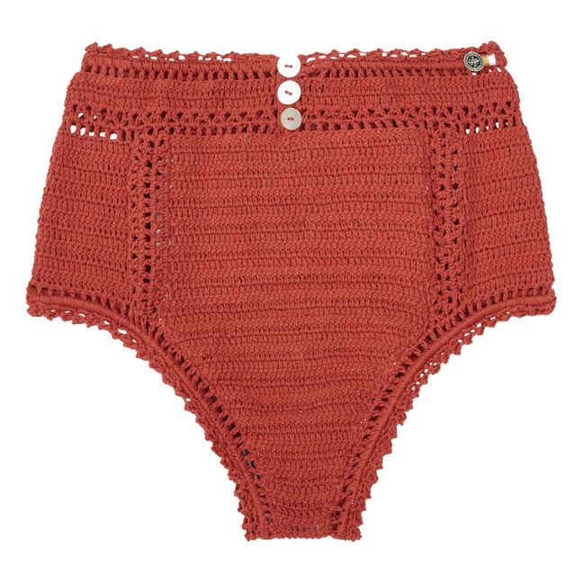Essential High-Waisted Crochet Bikini Bottoms | Terracotta