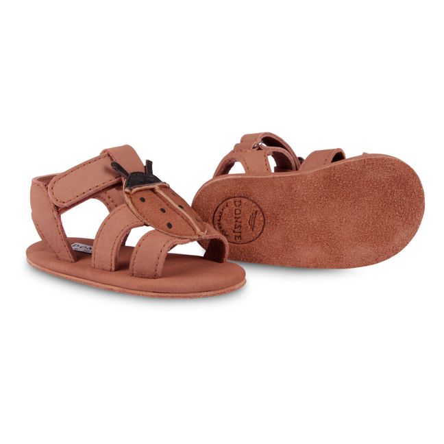 Tuti Sky Ladybug Leather Sandals | Red