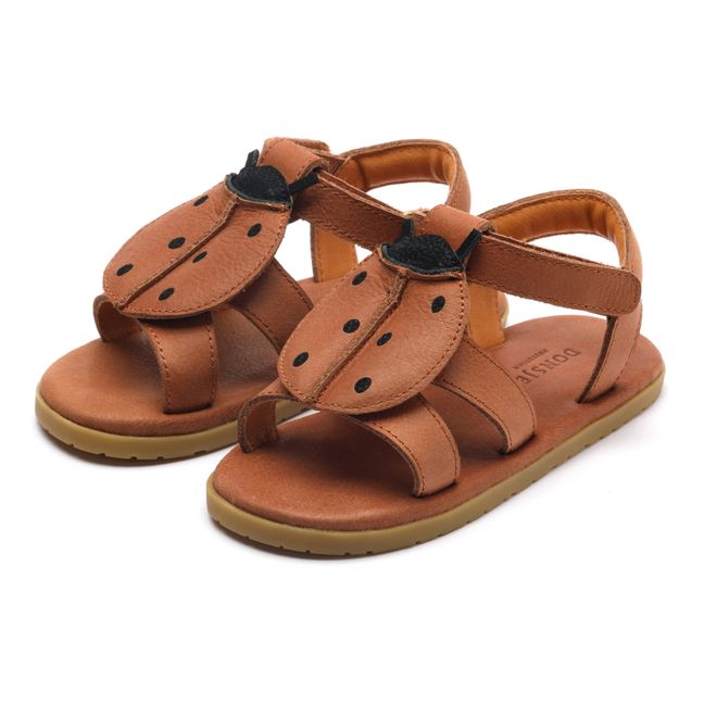 Iles Sky Ladybug Leather Sandals | Marrone