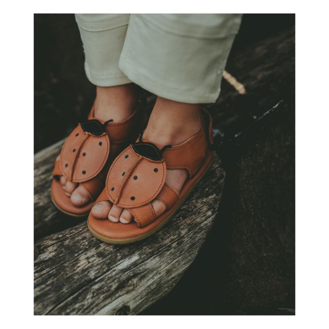 Iles Sky Ladybug Leather Sandals | Braun