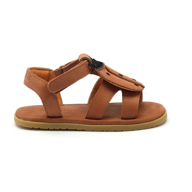 Iles Sky Ladybug Leather Sandals | Marrone