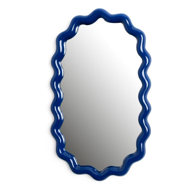 Miroir ovale Zigzag | Bleu marine