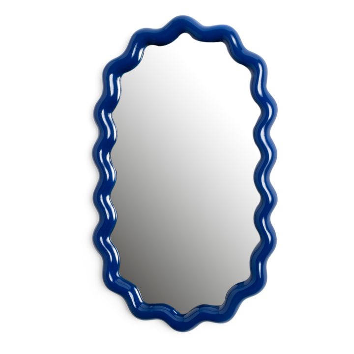 Zigzag Oval Mirror | Navy blue- Product image n°0