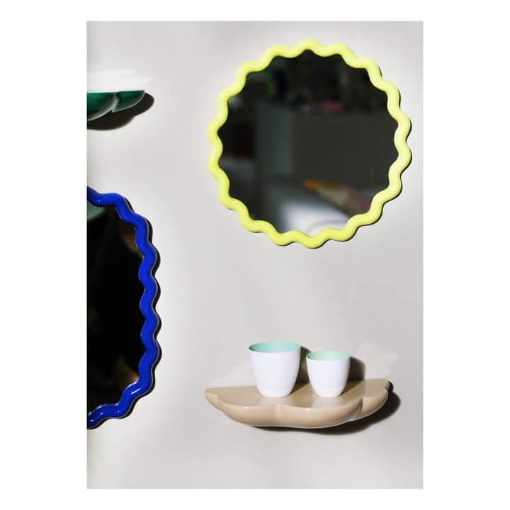 Zigzag Oval Mirror | Navy blue- Product image n°1