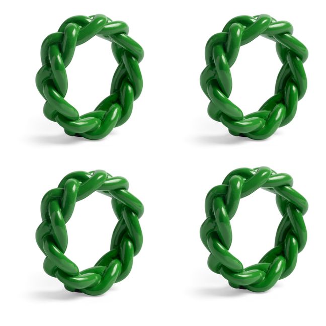 Twisted Napkin Rings - Set of 4 | Grün