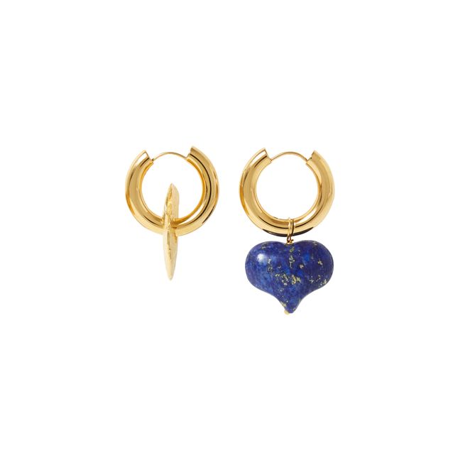 Heart and Donut Earrings | Midnight blue