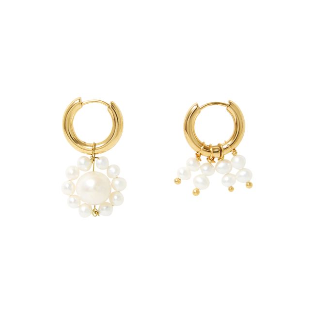 Boucles d'Oreilles Perlées | Blanc