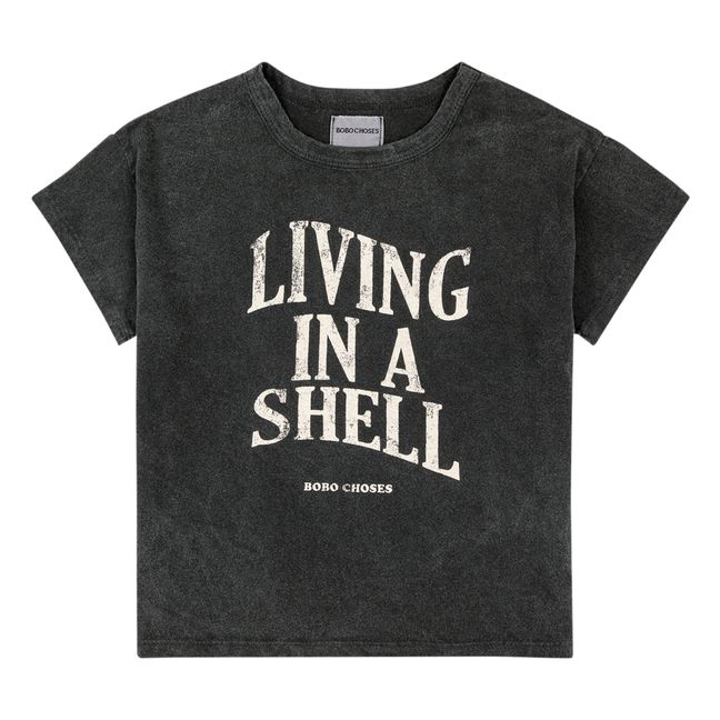 T-Shirt aus Bio-Baumwolle Living In A Shell | Schwarz