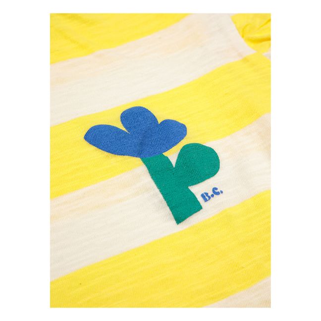 T-Shirt Coton Bio Flammé Rayé | Jaune