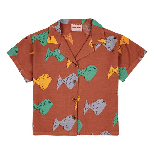 Fish Organic Cotton Blouse | Terracotta