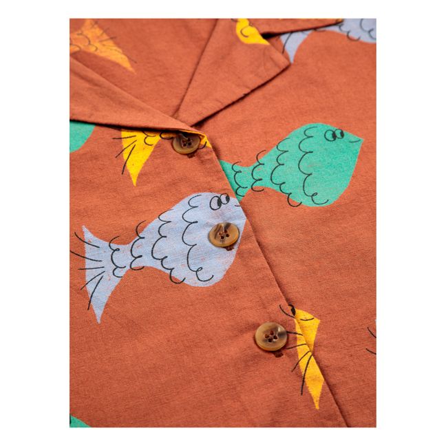 Fish Organic Cotton Blouse | Terracotta