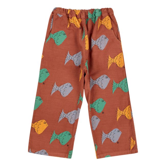 Fish Organic Cotton Trousers | Terracotta