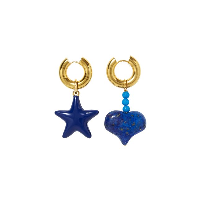 Star and Heart Earrings | Blue