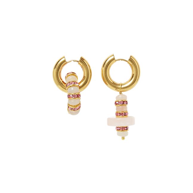 Rhinestone Earrings | Pink